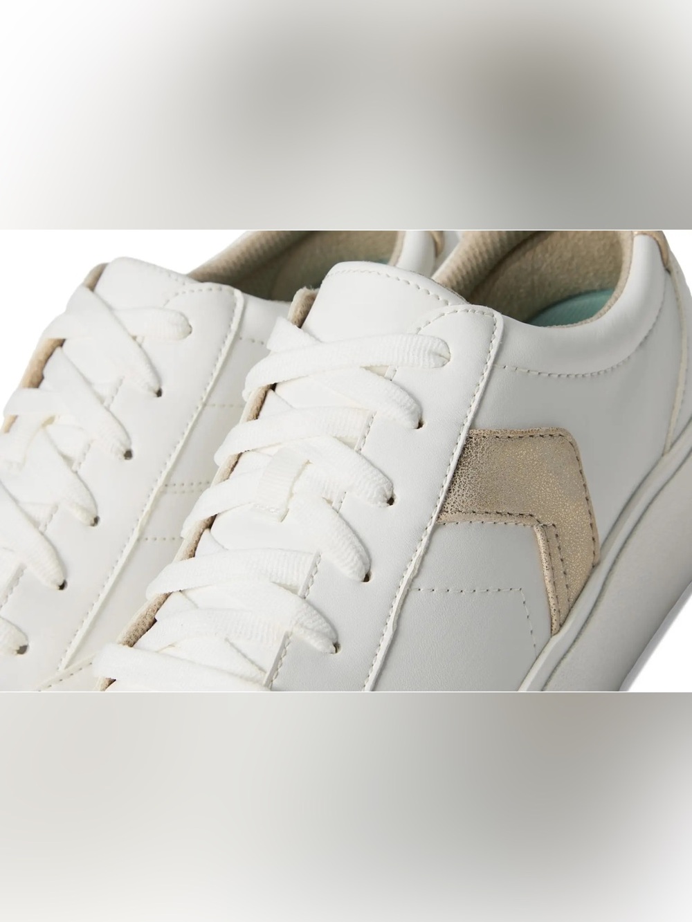 Dr. Scholl's Madison Lace White Sneakers with Bronze Accent Size 9 | NEW no box - Picture 9 of 11
